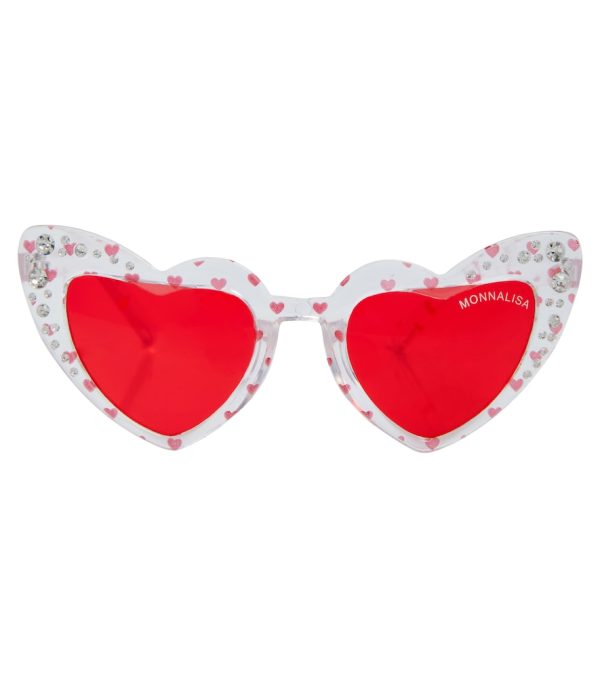 Embellished heart-shaped sunglasses