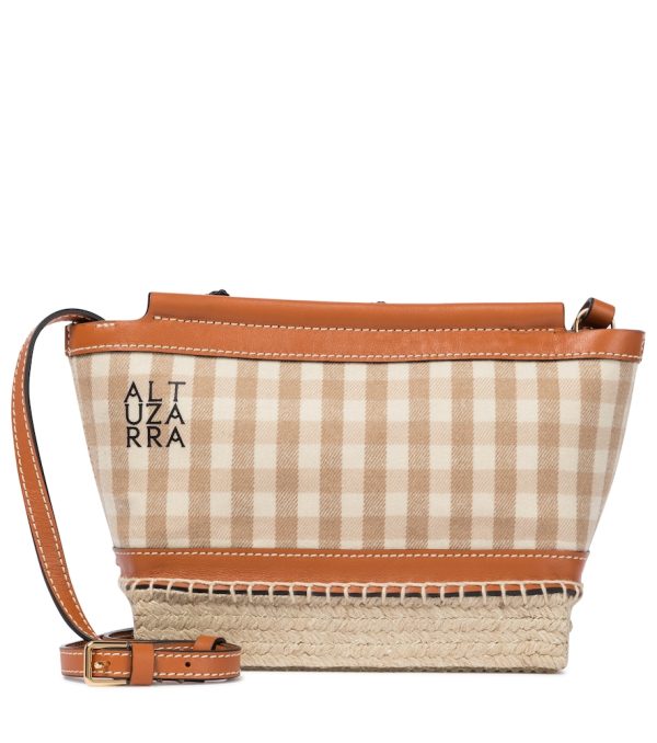 Espadrille Mini gingham crossbody bag