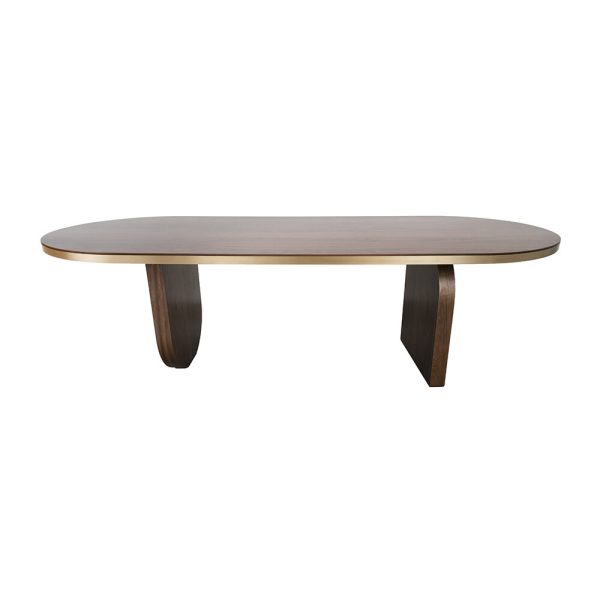 Essential Home - Ezra Dining Table - Solid Wood Walnut/Aged Brass