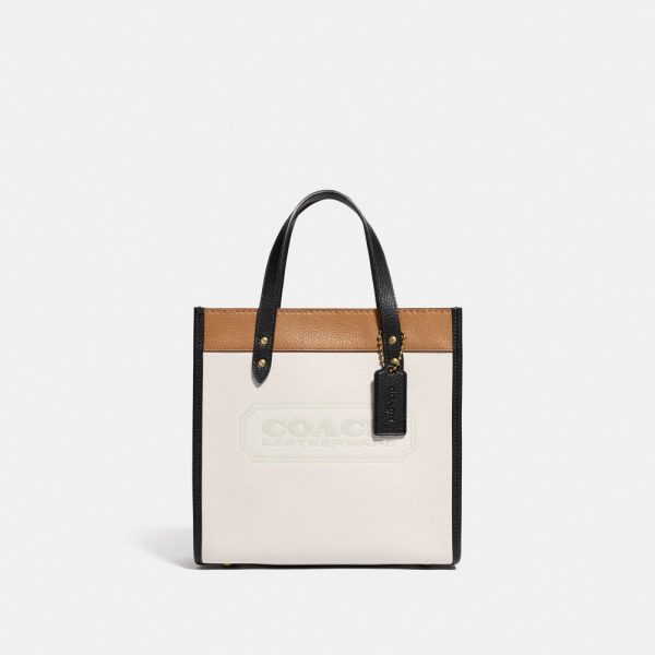 Field Tote 22 In Colorblock With Badge in White