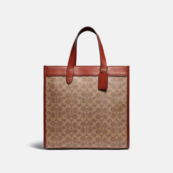 Field Tote In Signature Canvas With Horse And Carriage Print in Brown