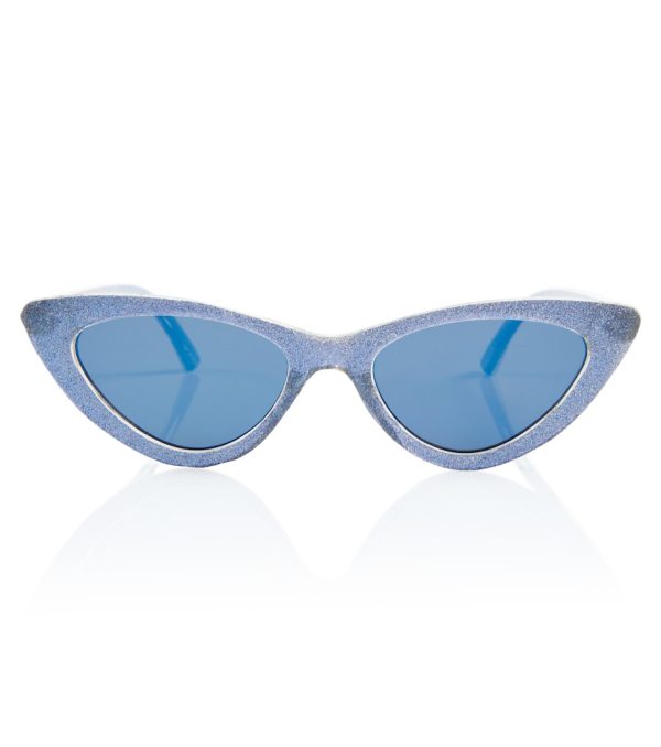 Glitter cat-eye mirrored sunglasses