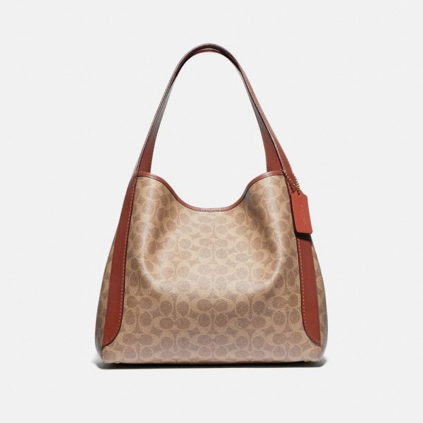 Hadley Hobo In Signature Canvas in Beige