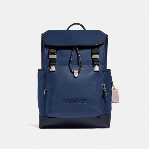 League Flap Backpack In Colorblock in Blue