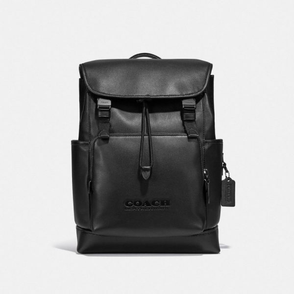 League Flap Backpack in Black