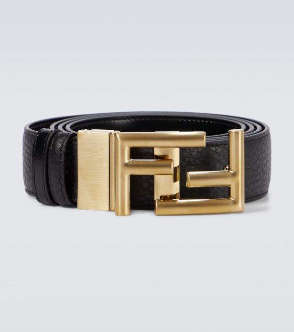 Leather FF buckle belt