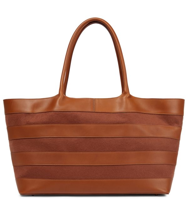 Mcewan striped leather tote