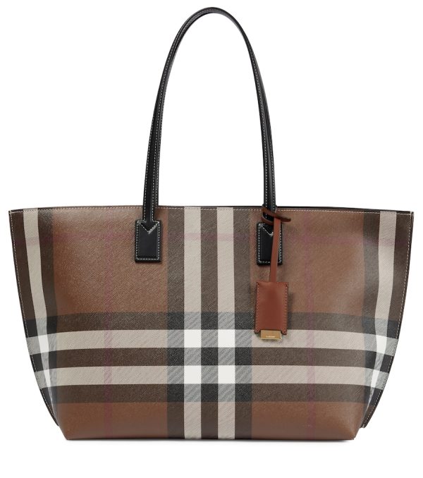 Medium checked canvas tote