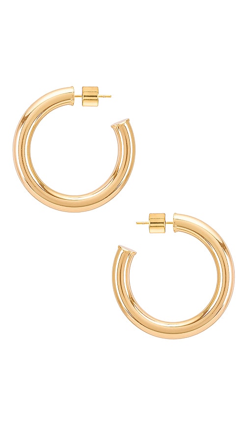 Natalie B Jewelry Adina Hoop in Metallic Gold.