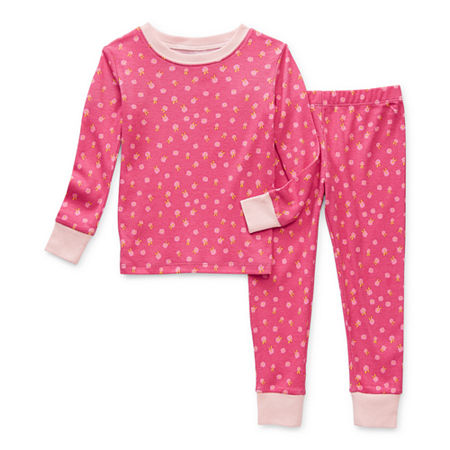 Okie Dokie Toddler Girls 2-pc. Pant Pajama Set, 3t , Pink