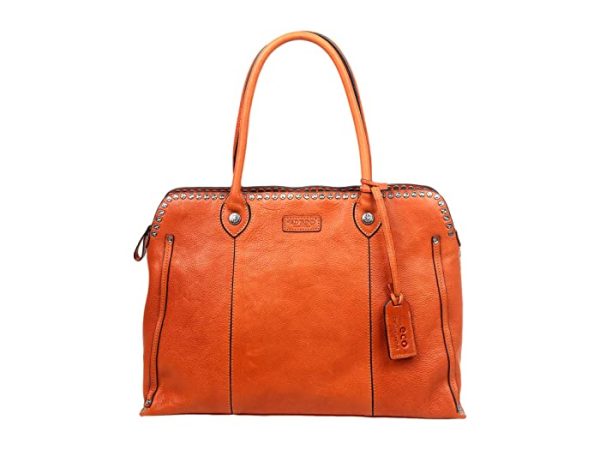 Old Trend Genuine Leather Soul Stud Satchel Bag