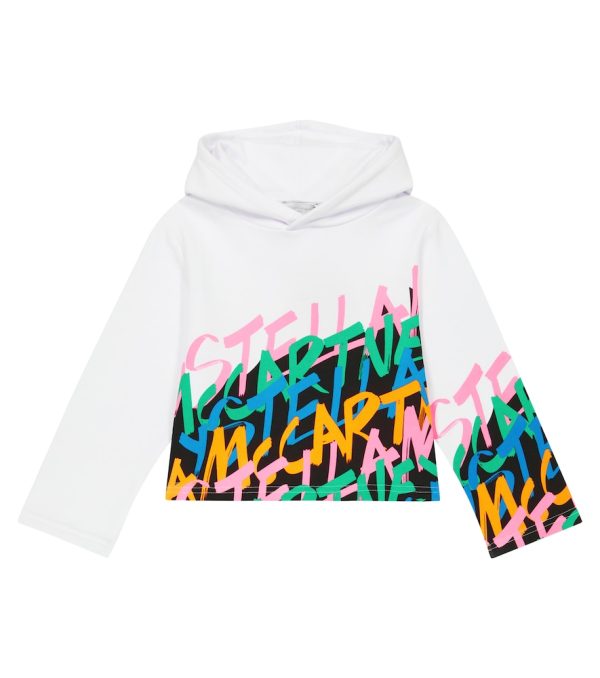 Printed cotton hoodie