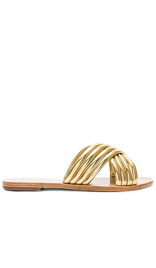 RAYE Ziggy Sandal in Metallic Gold. - size 8 (also in 5.5, 6, 6.5, 7, 7.5)