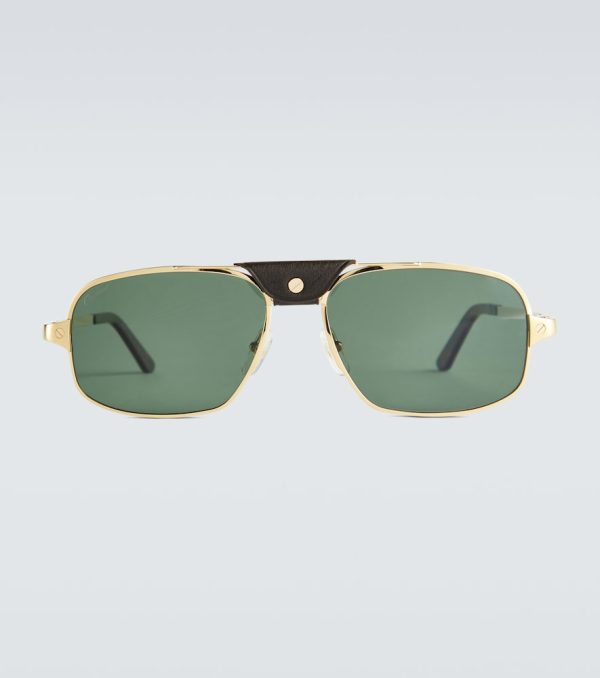 Rectangle-frame acetate sunglasses