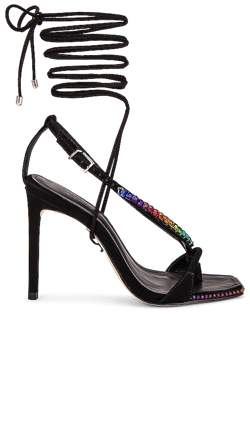 Schutz Vikki Crystal Sandal in Black. - size 9 (also in 10, 6, 6.5, 7, 7.5, 8, 8.5, 9.5)