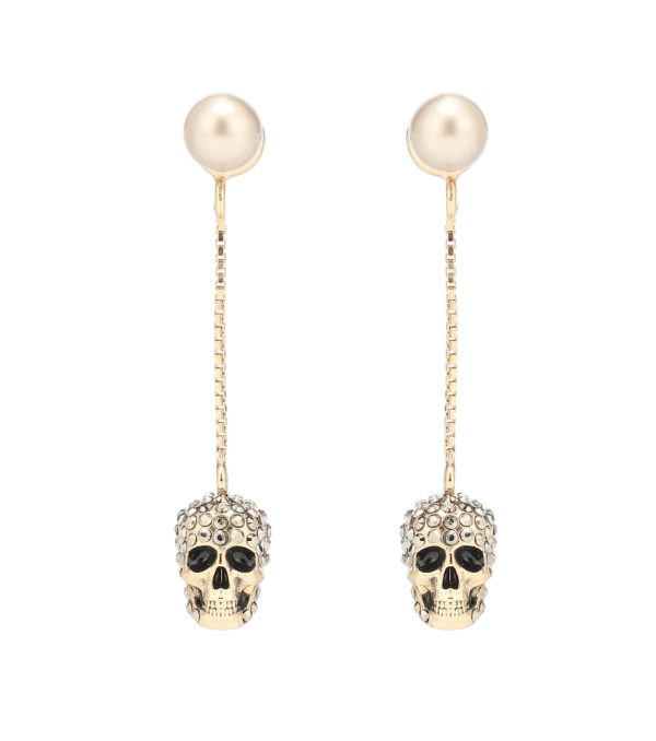 Skull crystal-embellished earrings