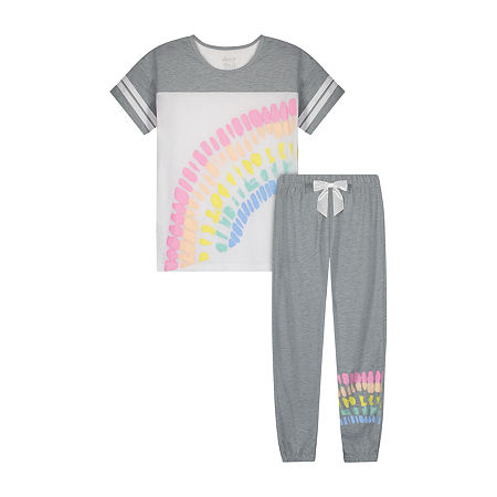 Sleep On It Little & Big Girls 2-pc. Pant Pajama Set, Medium (10-12) , Gray