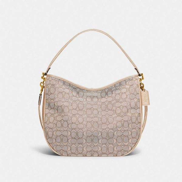 Soft Tabby Hobo In Signature Jacquard in Beige