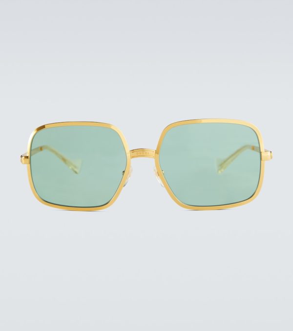 Square-frame metal sunglasses