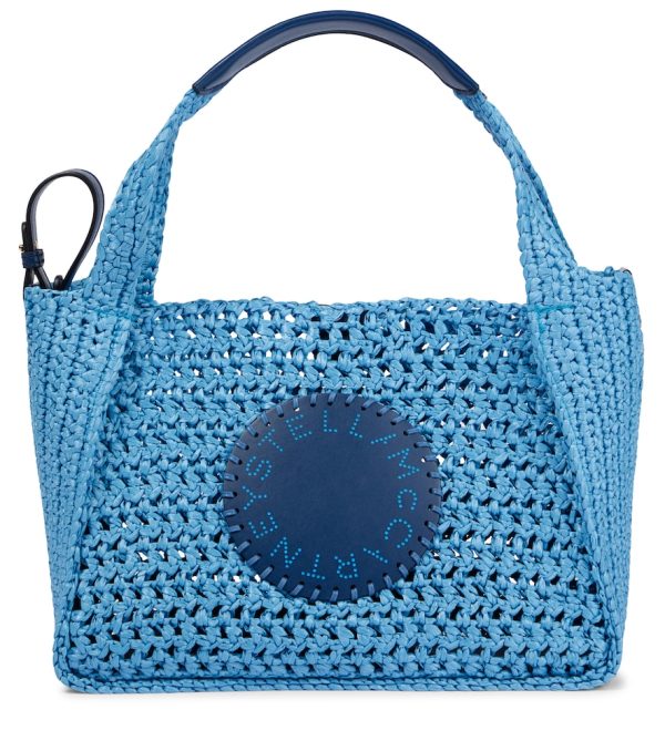 Stella Logo raffia-effect tote