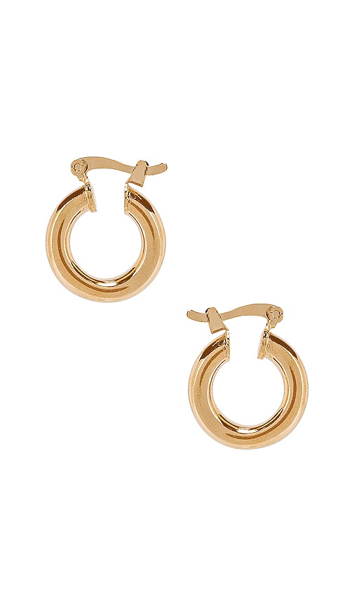 The M Jewelers NY Small Ravello Hoops in Metallic Gold.