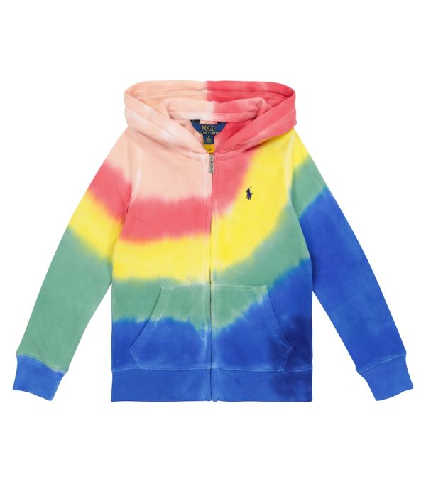 Tie-dye cotton jersey hoodie