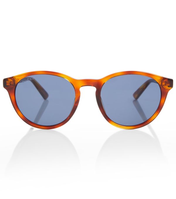 Tortoiseshell-effect round sunglasses