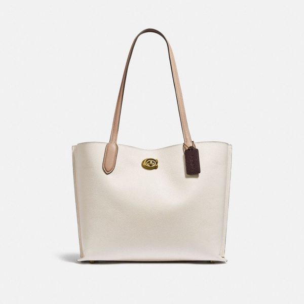 Willow Tote In Colorblock in White