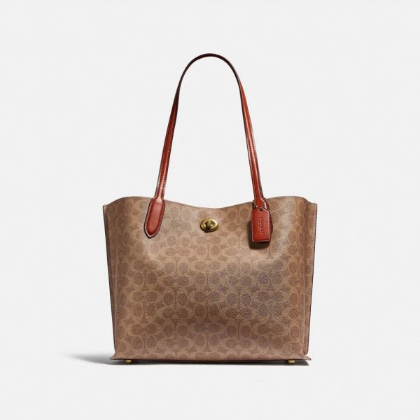 Willow Tote In Signature Canvas in Beige