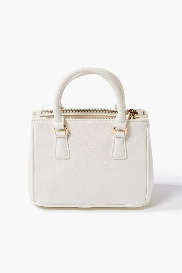 Women Pebbled Faux Leather Satchel in White